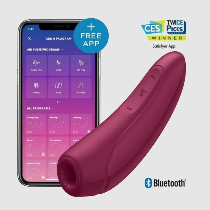 Curvy 1+ Air Pulse Stimulator – Rose Red Cyber Sex Toys