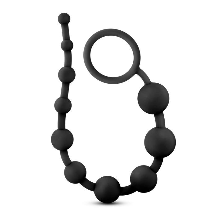 Silicone 10 Anal Beads – Black Anal Toys